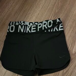 Nike Women's DARK green Pro Shorts